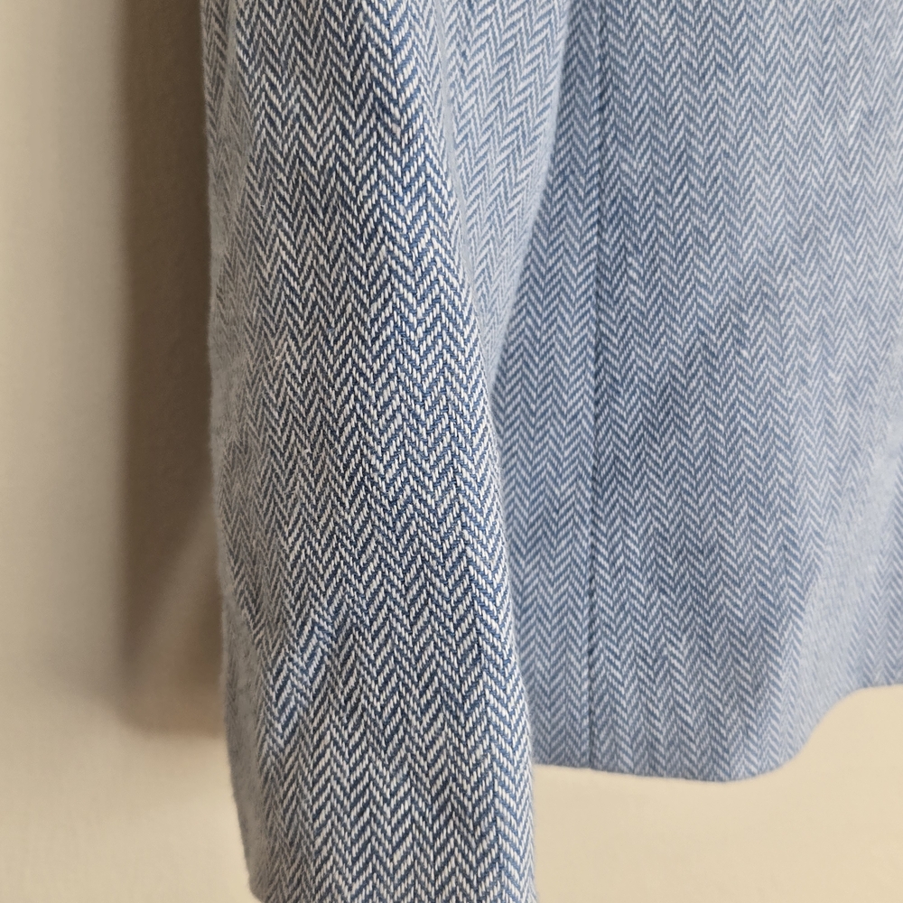 J.Crew Factory Herringbone Blazer Women’s Light Blue Tweed Preppy Classic 10P - Picture 7 of 12